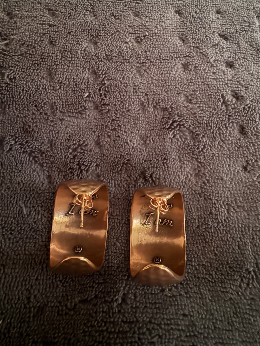 Katia designs Hammered Gold Dome Stud Earrings for Women - Picture 2 of 4